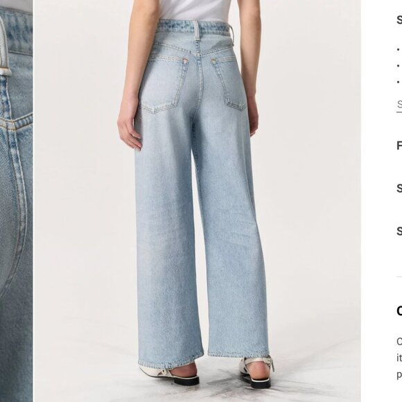 rag & bone Miramar Sofie Wide Leg Ankle Length Sweatpants Faux Jeans Terry 29 - Picture 2 of 9